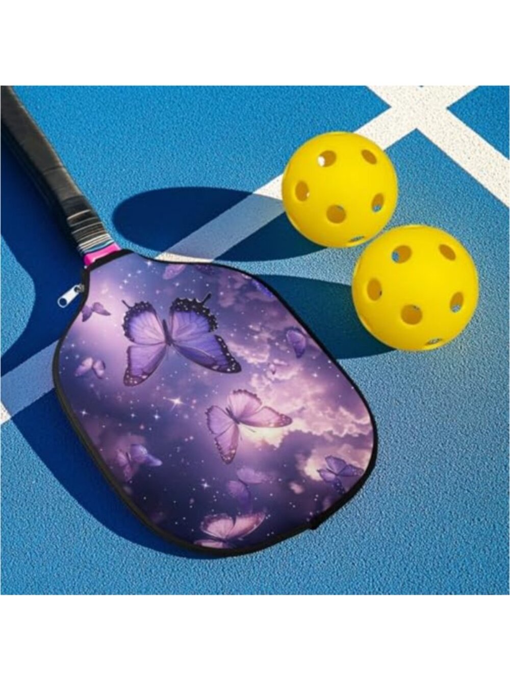 Pickleball Paddle Cover Waterproof Polyester Zipper Closure Protective Racket - Picture 3 of 6